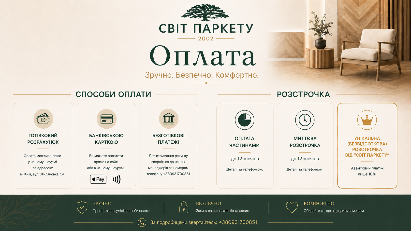 Способы оплаты