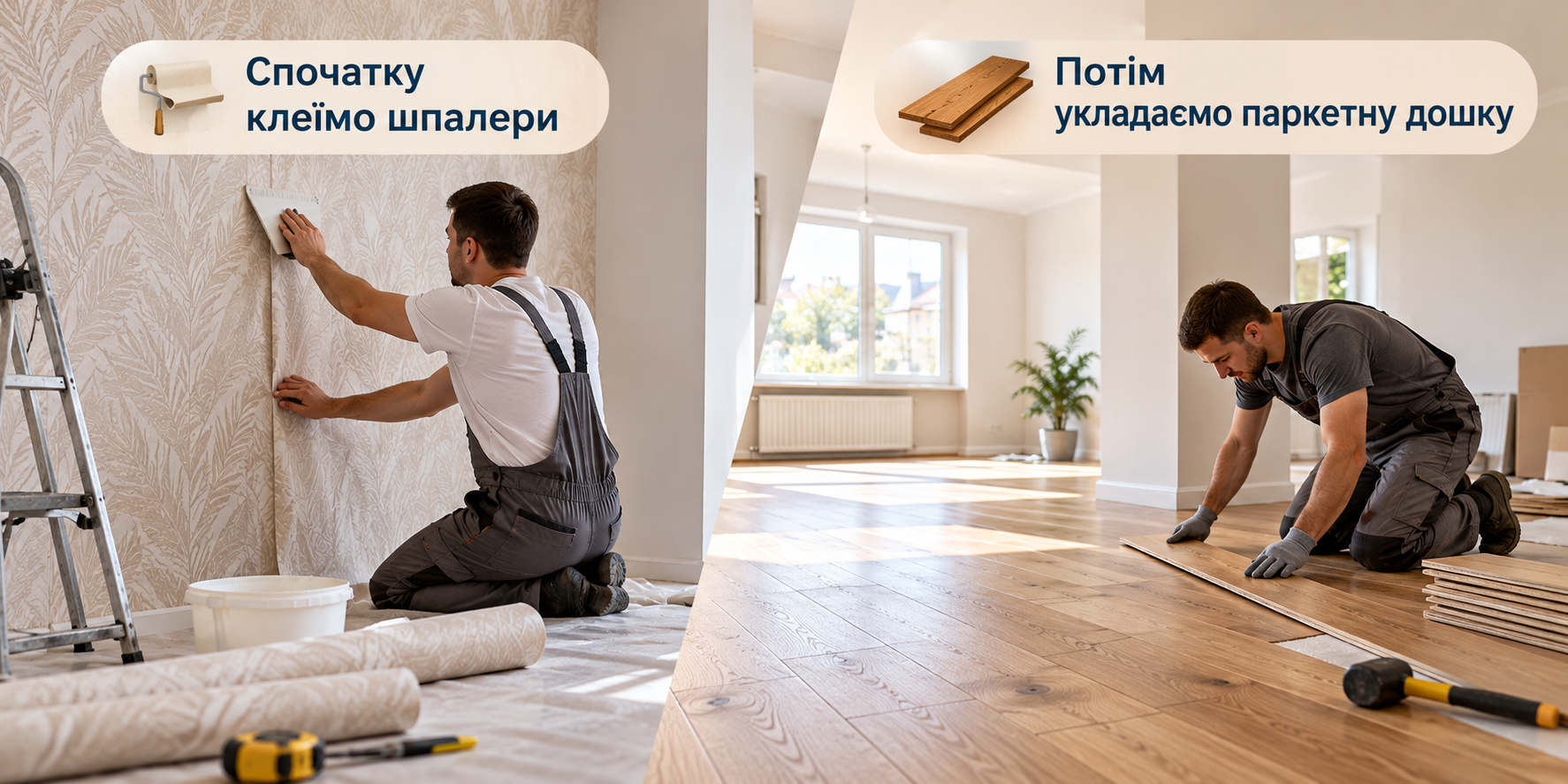 Ремонт у квартирі: спочатку шпалери чи паркетна дошка?