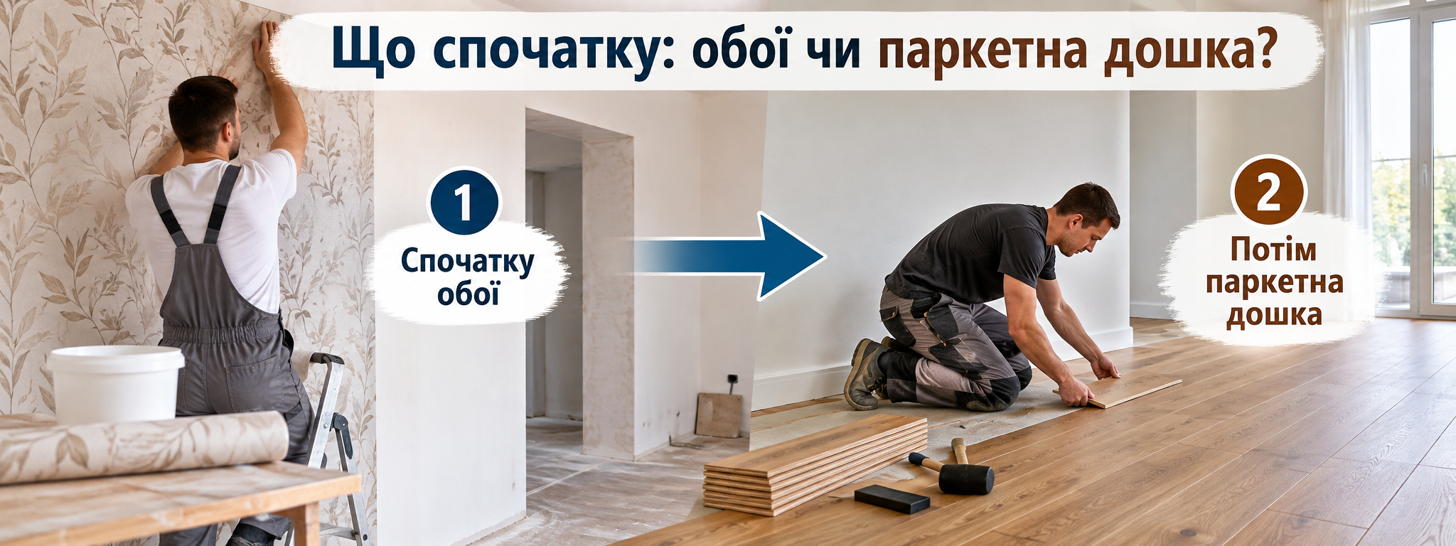 Що спочатку: шпалери чи паркетна дошка