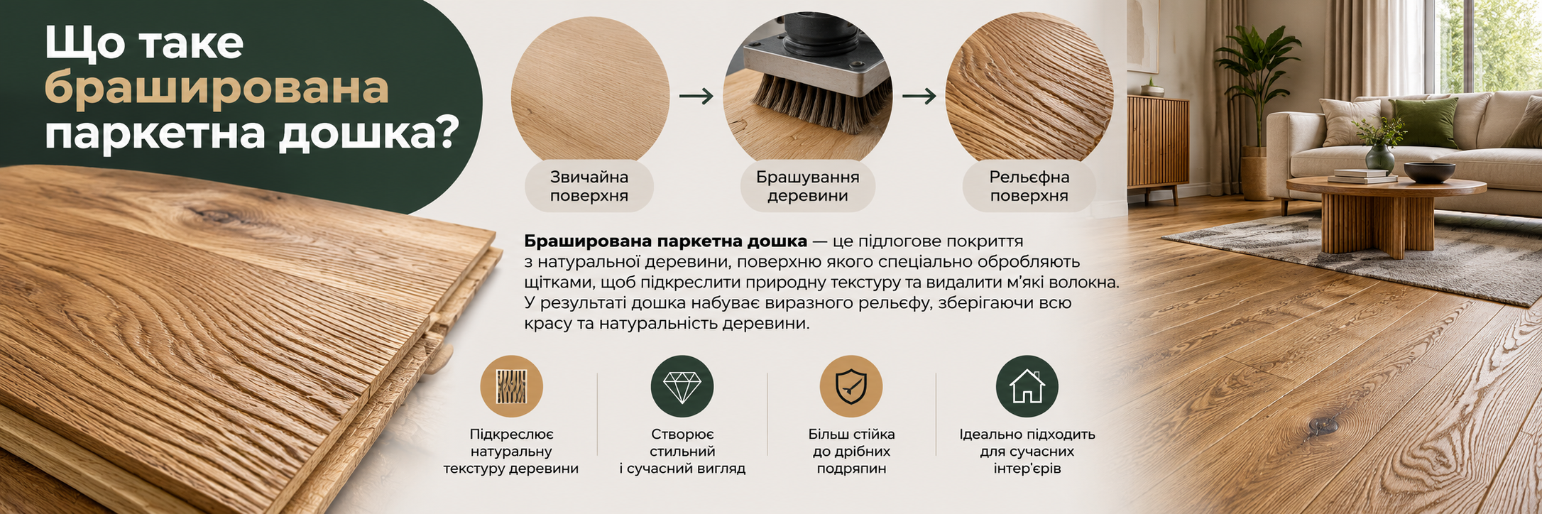 Что такое брашированная паркетная доска