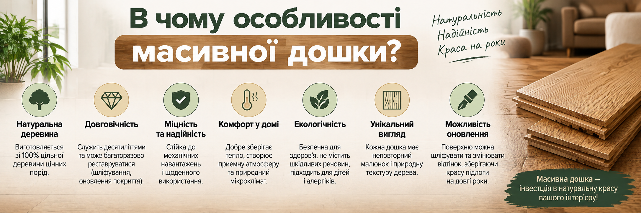 У чому особливості масивної дошки