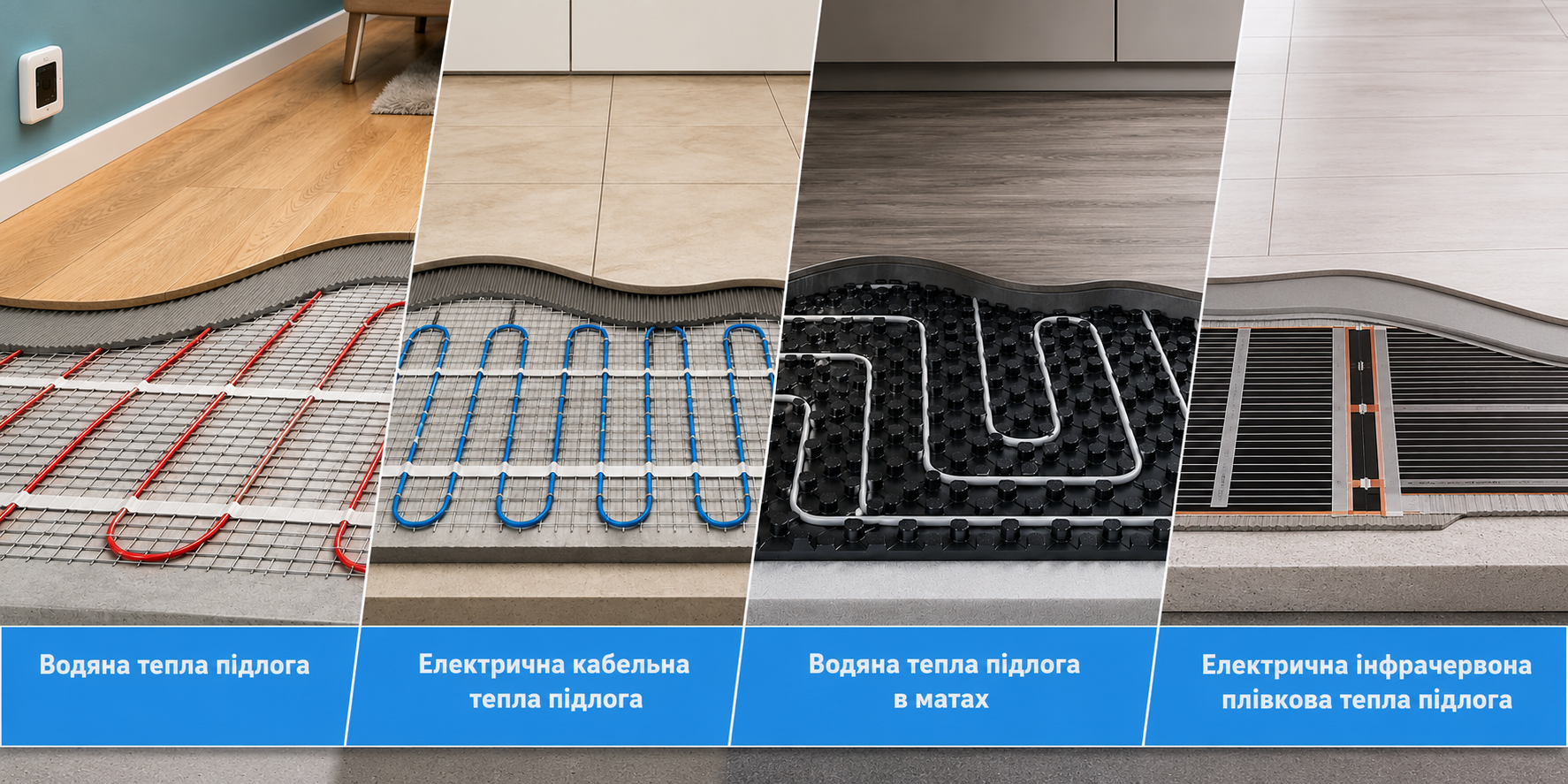 Виды теплого пола