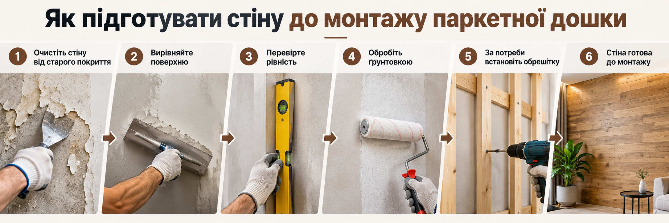 Як підготувати стіну до монтажу паркетної дошки