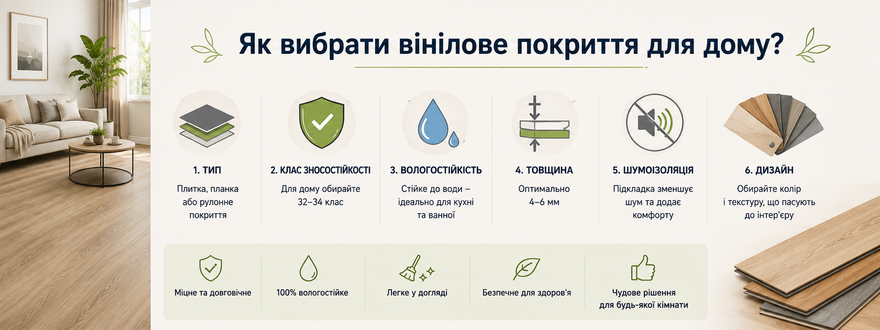 Як вибрати вінілове підлогове покриття для дому
