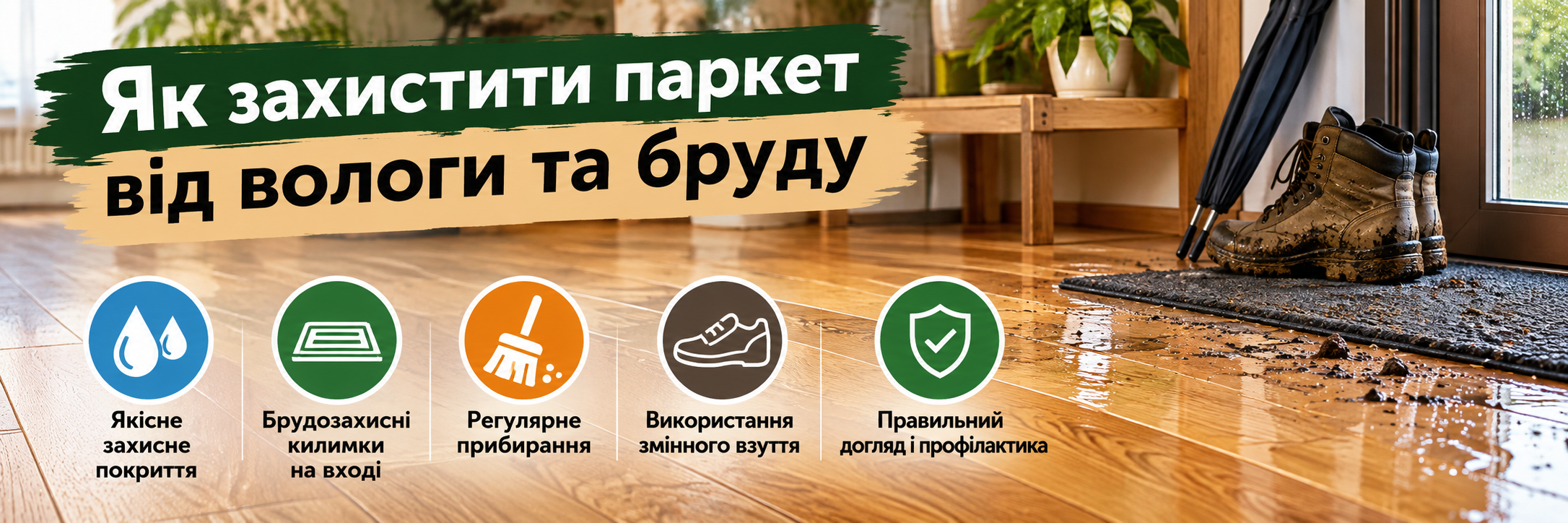 Как защитить паркет от влаги и грязи