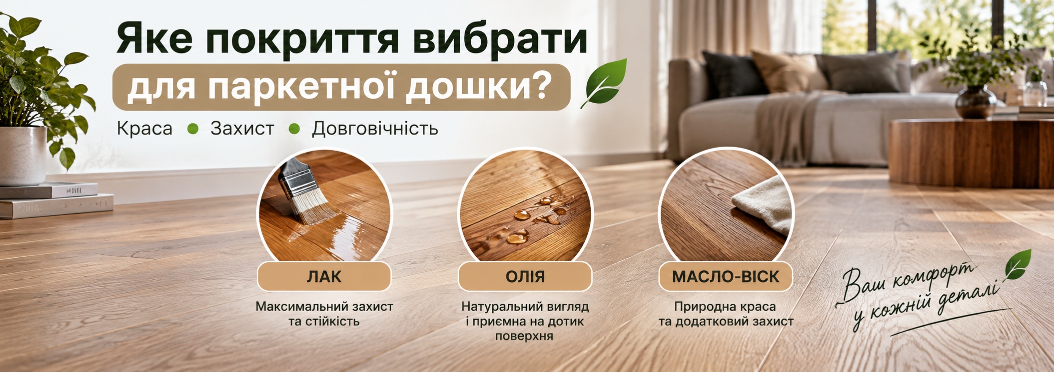 Яке покриття вибрати для паркетної дошки