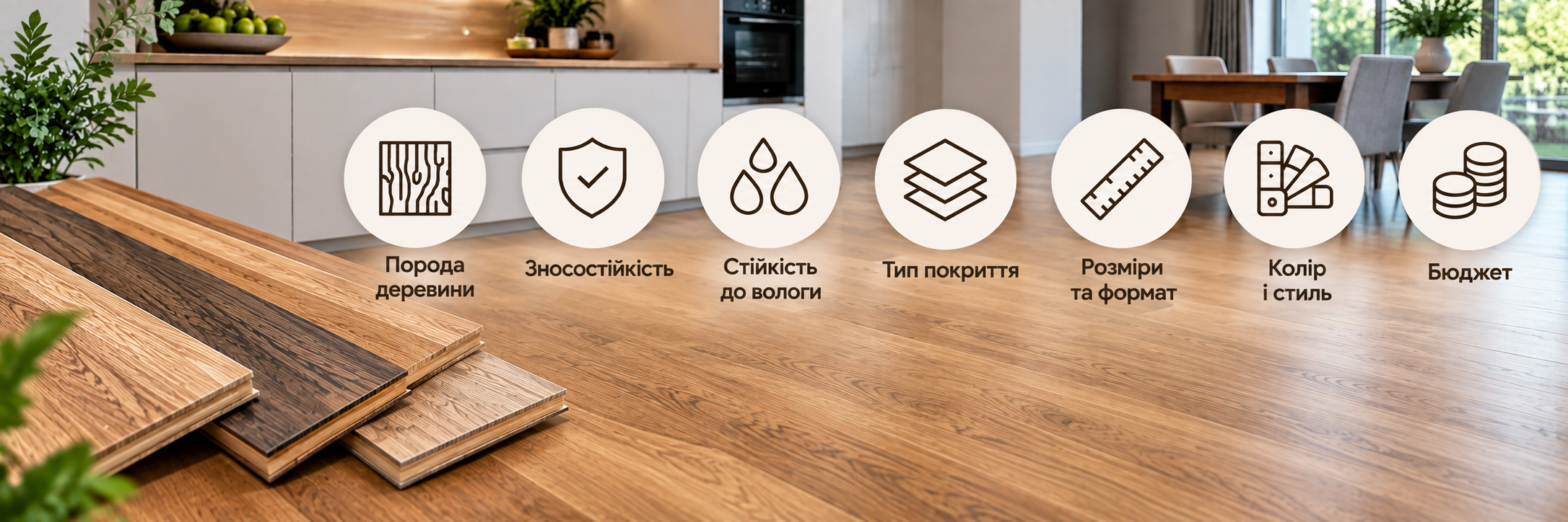 Які особливості потрібно враховувати під час вибору паркетної дошки для кухні