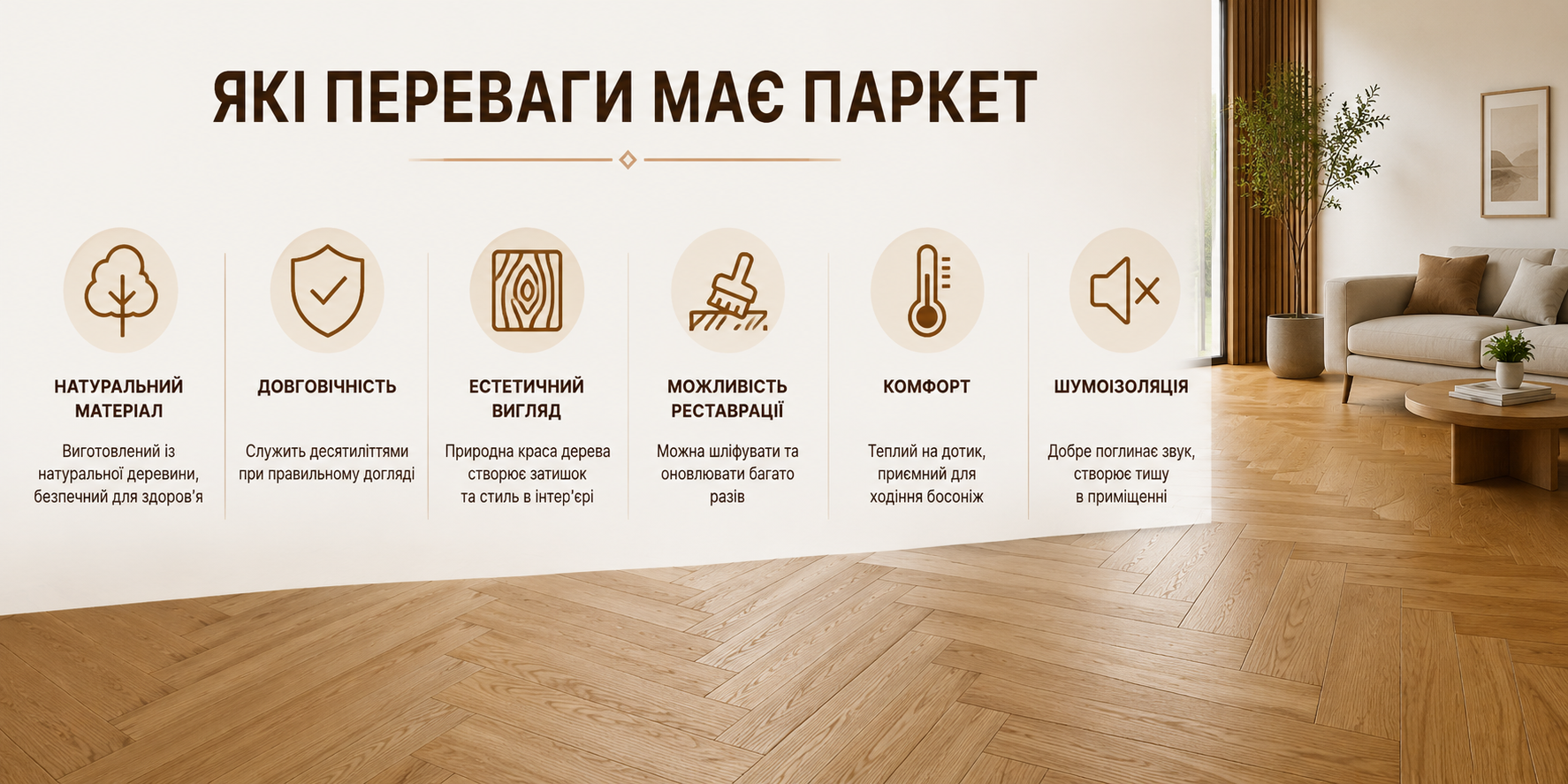 Які переваги має паркет